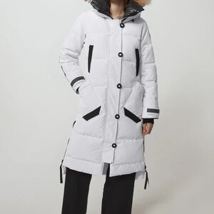 Canada Goose Aldridge White and Black Parka